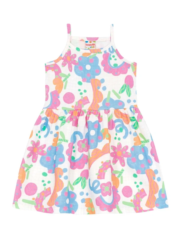 Brandili - Vestido Infantil Menina em Meia Malha Bege