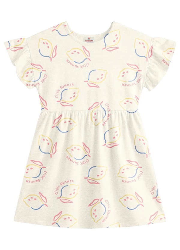 Brandili - Vestido Infantil Menina em Meia Malha Bege