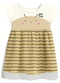 Brandili - Vestido Infantil Menina em Meia Malha Azul - variação: Bege