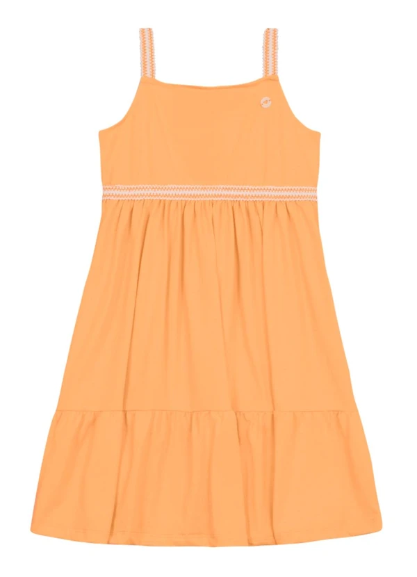 Brandili - Vestido Infantil Menina em Meia Malha Laranja 2