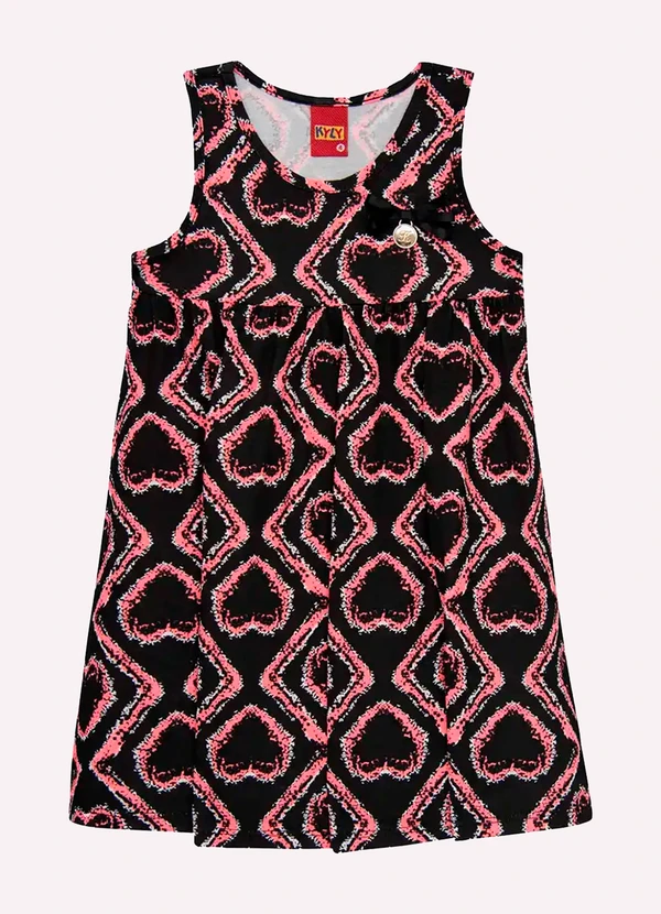 Kyly - Vestido Infantil Menina em Meia Malha Preto