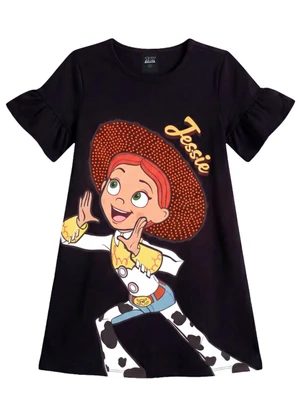 Brandili - Vestido Infantil Menina em Meia Malha Preto - BRANDILI