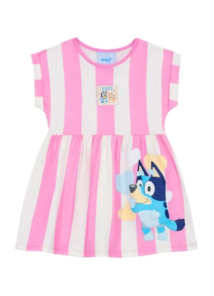 Brandili - Vestido Infantil Menina em Meia Malha Rosa - BRANDILI