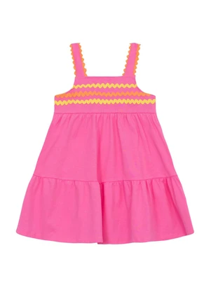 Brandili - Vestido Infantil Menina em Meia Malha Rosa - BRANDILI