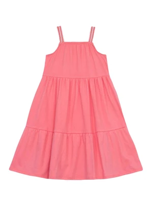 Brandili - Vestido Infantil Menina em Meia Malha Rosa - BRANDILI