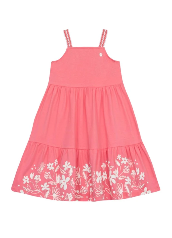 Brandili - Vestido Infantil Menina em Meia Malha Rosa