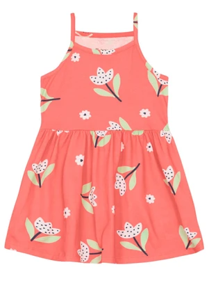 Brandili - Vestido Infantil Menina em Meia Malha Rosa - BRANDILI