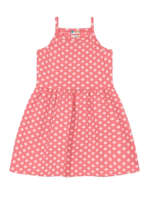 Brandili - Vestido Infantil Menina em Meia Malha Rosa - BRANDILI