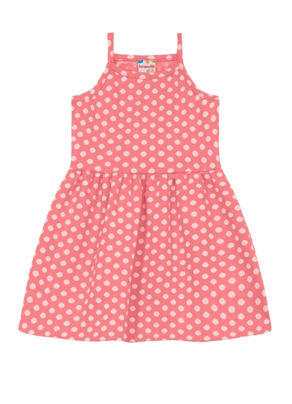 Brandili - Vestido Infantil Menina em Meia Malha Rosa