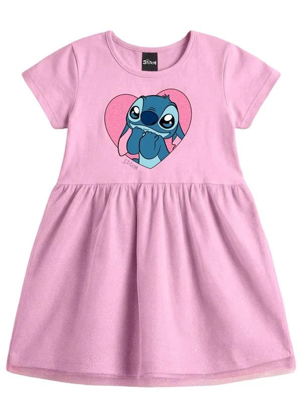 Brandili - Vestido Infantil Menina em Meia Malha Rosa