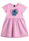 Brandili - Vestido Infantil Menina em Meia Malha Verde - variação: Rosa