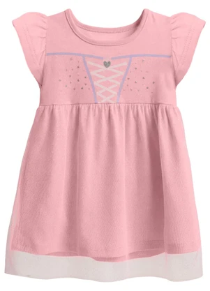 Brandili - Vestido Infantil Menina em Meia Malha Rosa - BRANDILI