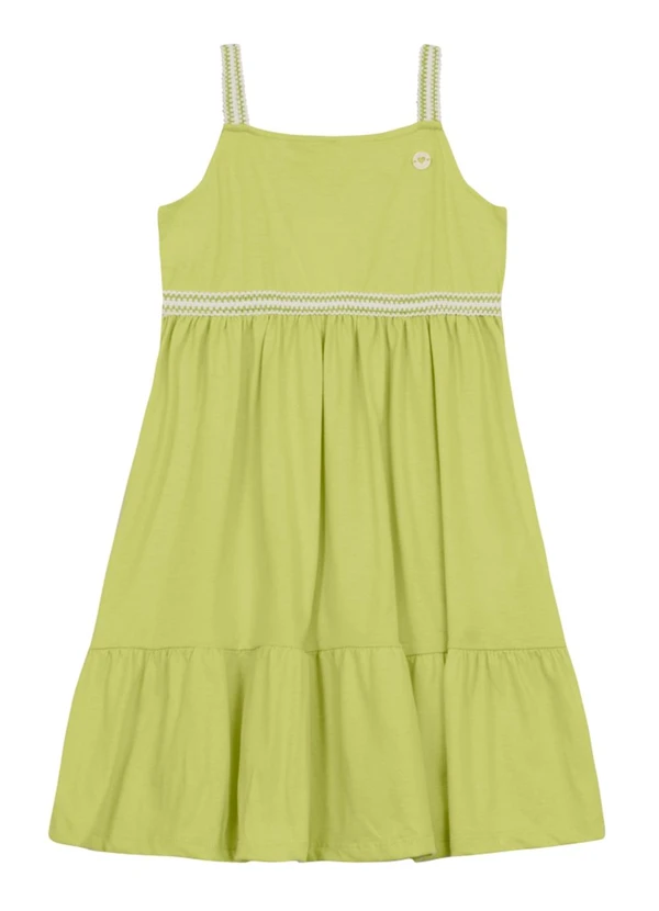 Brandili - Vestido Infantil Menina em Meia Malha Verde 1