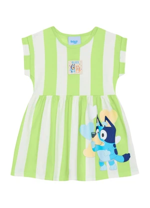 Brandili - Vestido Infantil Menina em Meia Malha Verde - BRANDILI