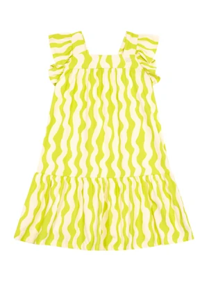 Brandili - Vestido Infantil Menina em Meia Malha Verde - BRANDILI
