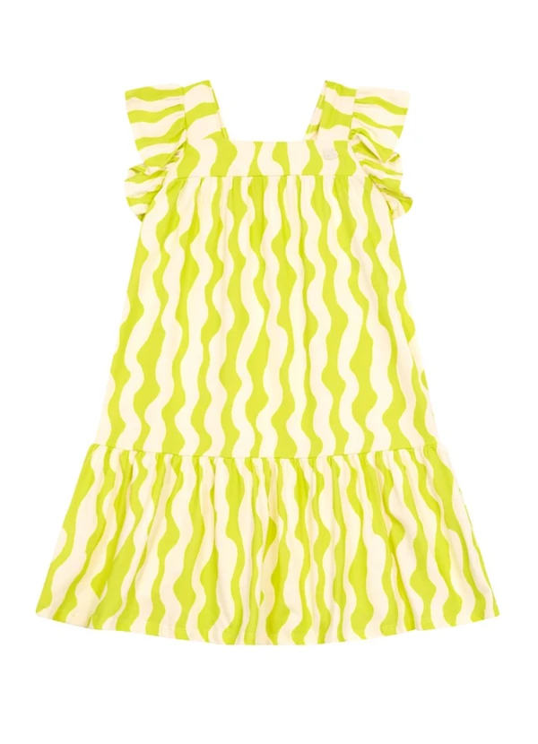 Brandili - Vestido Infantil Menina em Meia Malha Verde