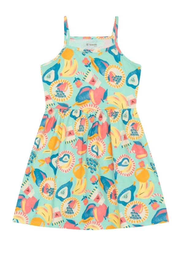 Brandili - Vestido Infantil Menina em Meia Malha Verde