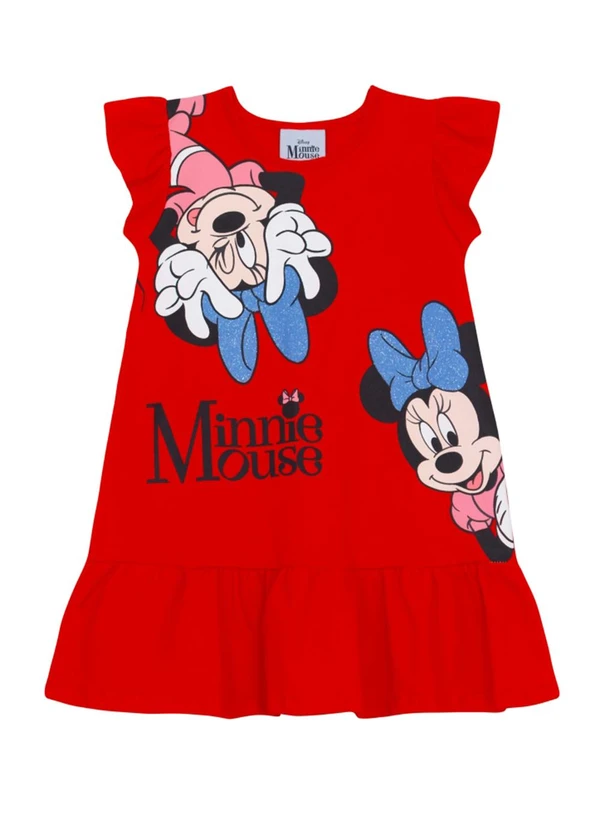 Brandili - Vestido Infantil Menina em Meia Malha Vermelho