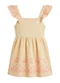 Brandili - Vestido Infantil Menina em Moletinho Azul - variação: Bege