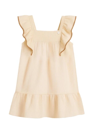 Brandili - Vestido Infantil Menina em Moletinho Bege - BRANDILI