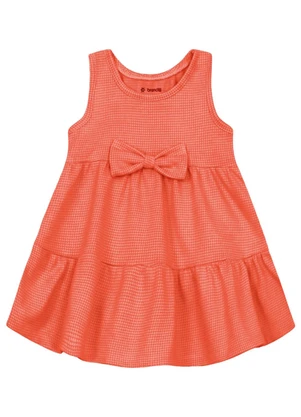 Brandili - Vestido Infantil Menina em Moletinho Laranja - BRANDILI