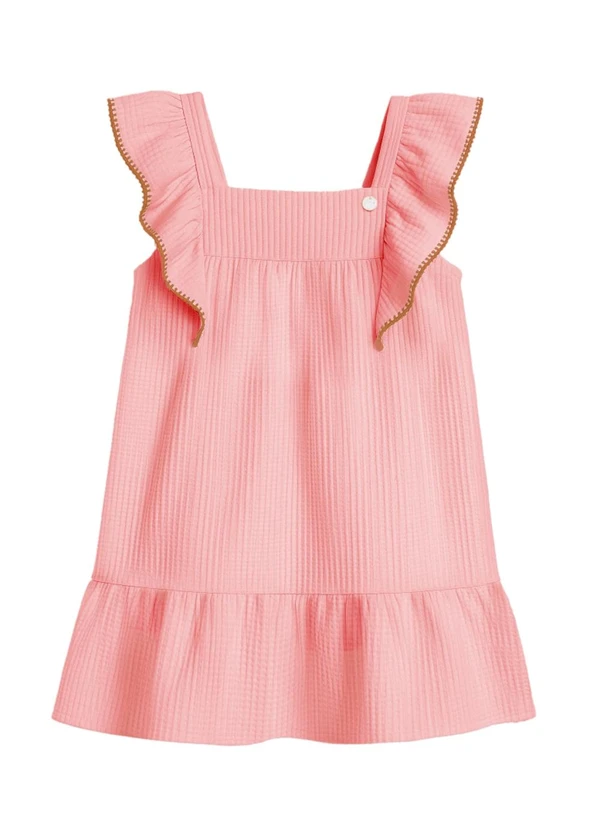 Mundi - Vestido Infantil Menina em Moletinho Rosa