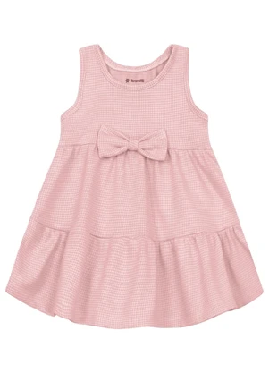 Brandili - Vestido Infantil Menina em Moletinho Rosa - BRANDILI