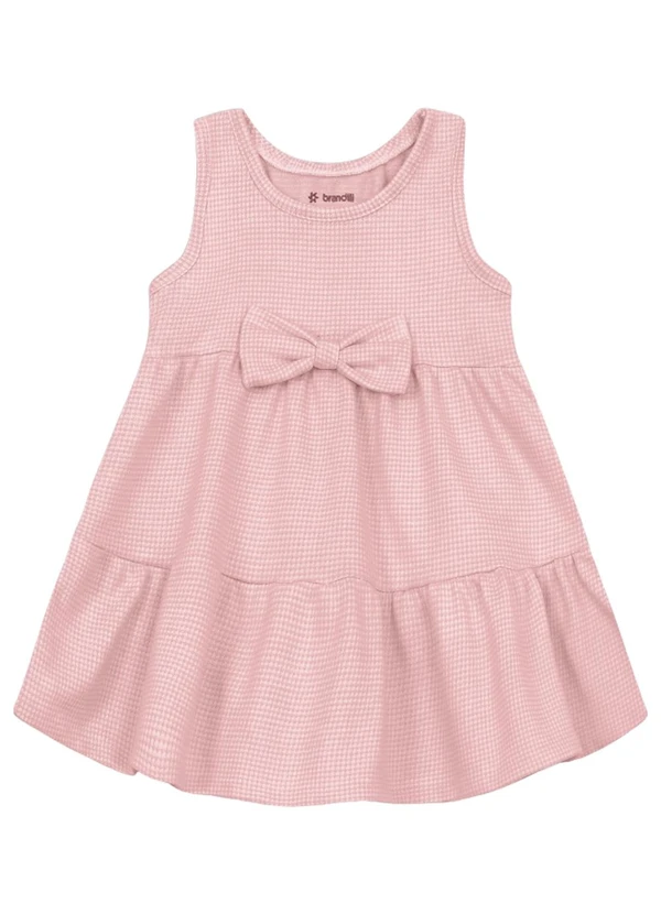 Brandili - Vestido Infantil Menina em Moletinho Rosa