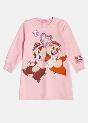 Momi - Vestido Infantil Menina em Moletom do Tico e Teco - MOMI