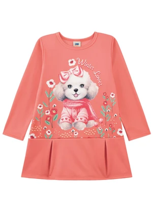 Marlan - Vestido Infantil Menina em Newtech Laranja - MARLAN