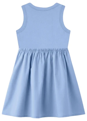 Brandili - Vestido Infantil Menina em Ribana Azul - BRANDILI