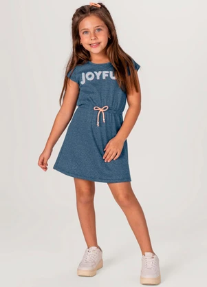 Brandili - Vestido Infantil Menina em Ribana Cinza - BRANDILI