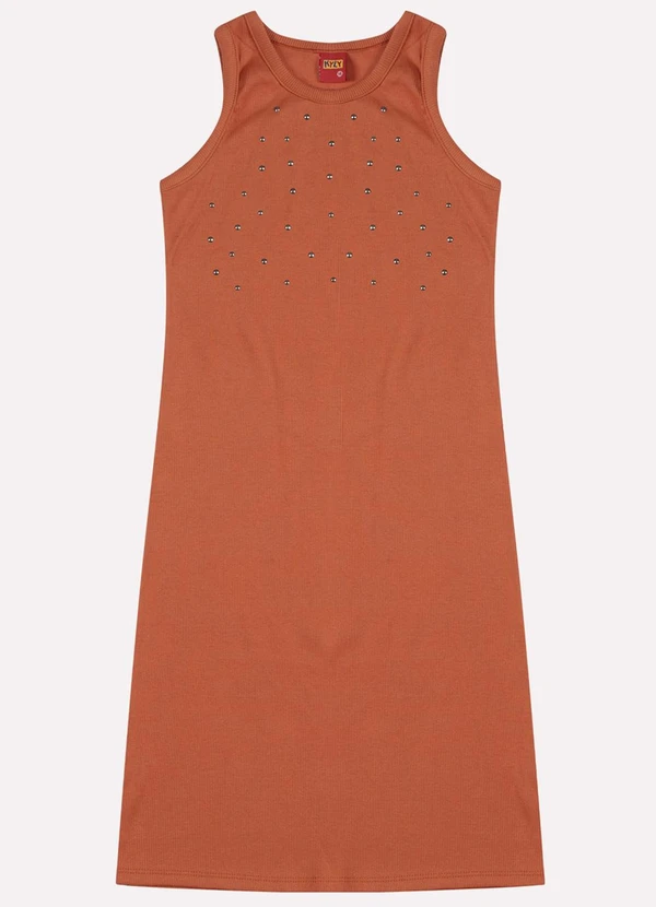 Kyly - Vestido Infantil Menina em Ribana Laranja