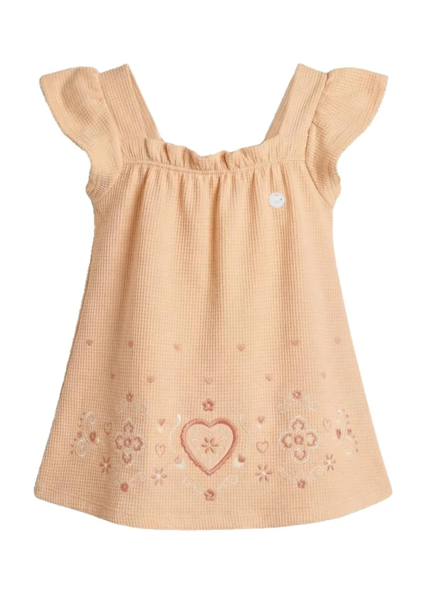 Mundi - Vestido Infantil Menina em Ribana Rosa
