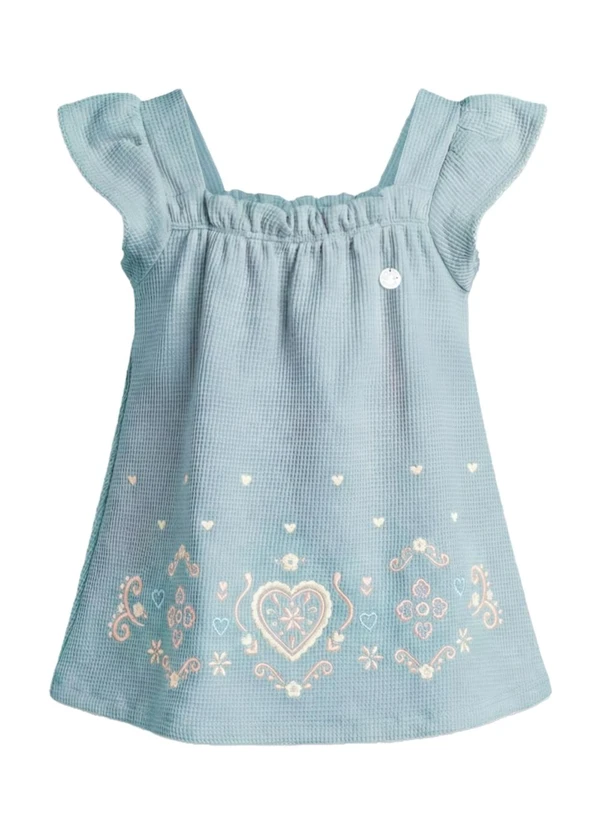 Brandili - Vestido Infantil Menina em Ribana Verde