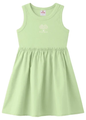 Brandili - Vestido Infantil Menina em Ribana Verde - BRANDILI
