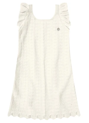 Mundi - Vestido Infantil Menina em Tricô  Natural - MUNDI