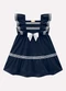 Milon - Vestido Infantil Menina em Tricoline Milon Azul - variação: Azul