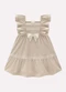 Milon - Vestido Infantil Menina em Tricoline Milon Azul - variação: Bege