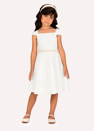 Milon - Vestido Infantil Menina em TricolineBege - MILON