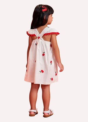 Nanai - Vestido Infantil Menina em Tricoline Off White - NANAI