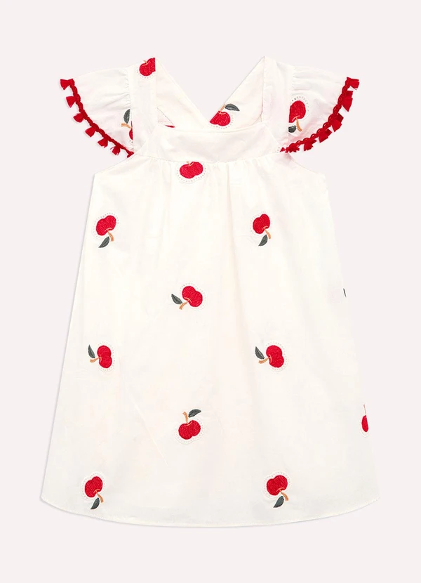 Nanai - Vestido Infantil Menina em Tricoline Off White 3
