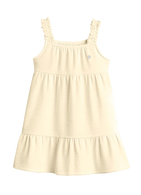 Mundi - Vestido Infantil Menina em Tricot Bege
