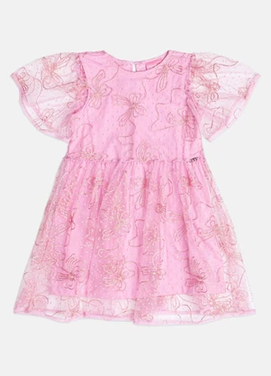 Momi - Vestido Infantil Menina em Tule com Lacinhos - MOMI