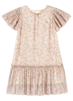 Milli e Nina - Vestido Infantil Menina em Tule com Pérolas Rosa - MILLI E NINA
