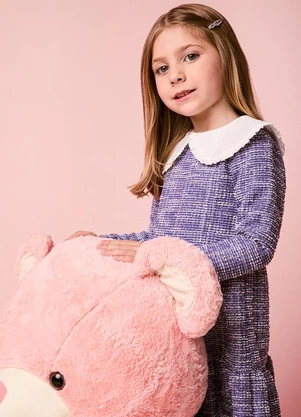 Momi - Vestido Infantil Menina em Tweed com Recorte - MOMI