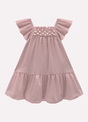 Vestido Infantil Menina em Voil Milon (Rosa) - MILON