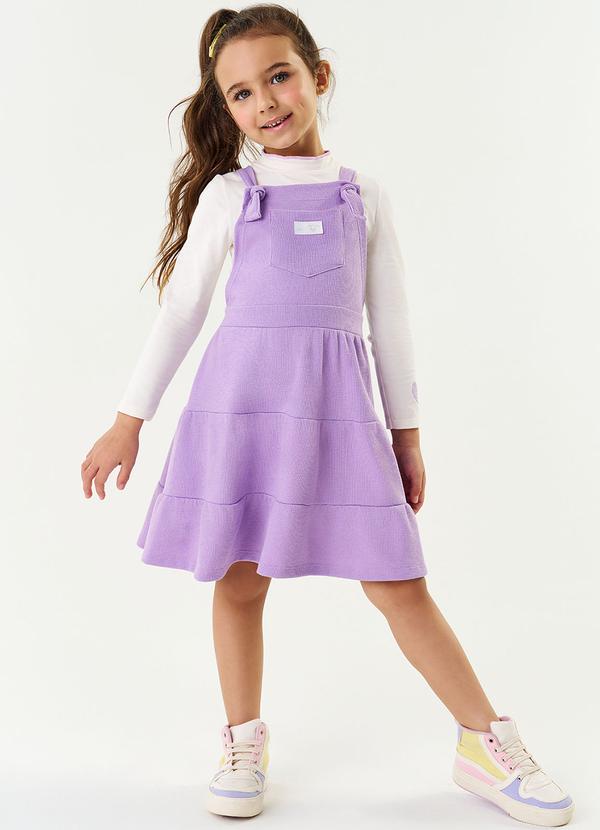 Abrange - Vestido Infantil Menina Enjoy Every Moment Lilás