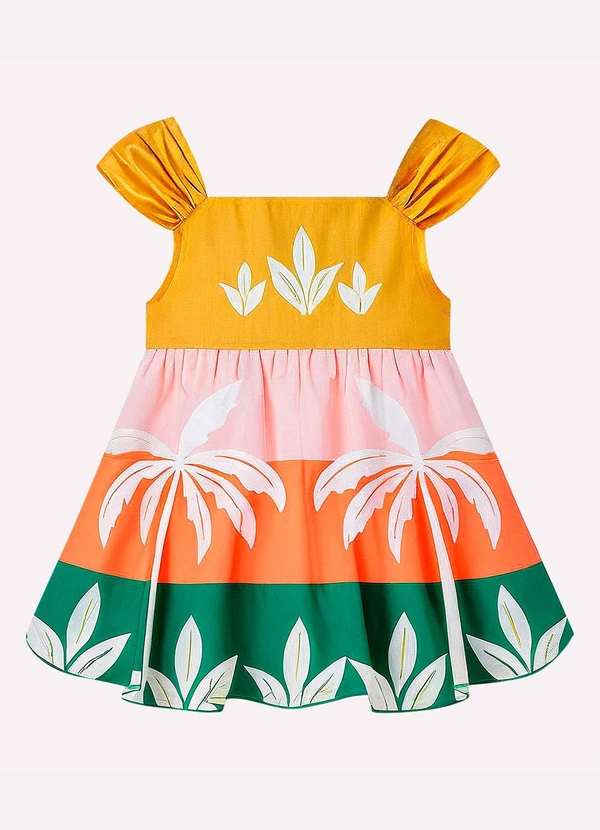 Nanai - Vestido Infantil Menina Estampa Amarelo 2