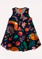 Kyly - Vestido Infantil Menina Estampa Laranja - variação: Azul Marinho